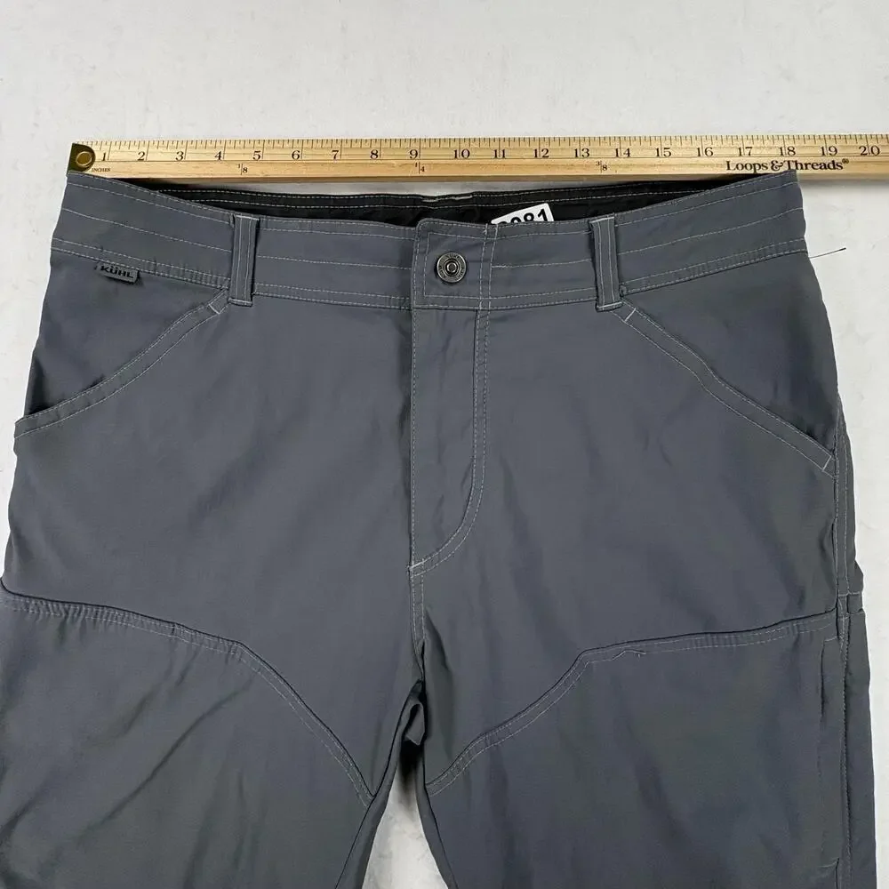 Kuhl Cargo Shorts Mens 36 Gray Stretch 17 Inseam Hiking Outdoor Travel